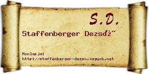Staffenberger Dezső névjegykártya